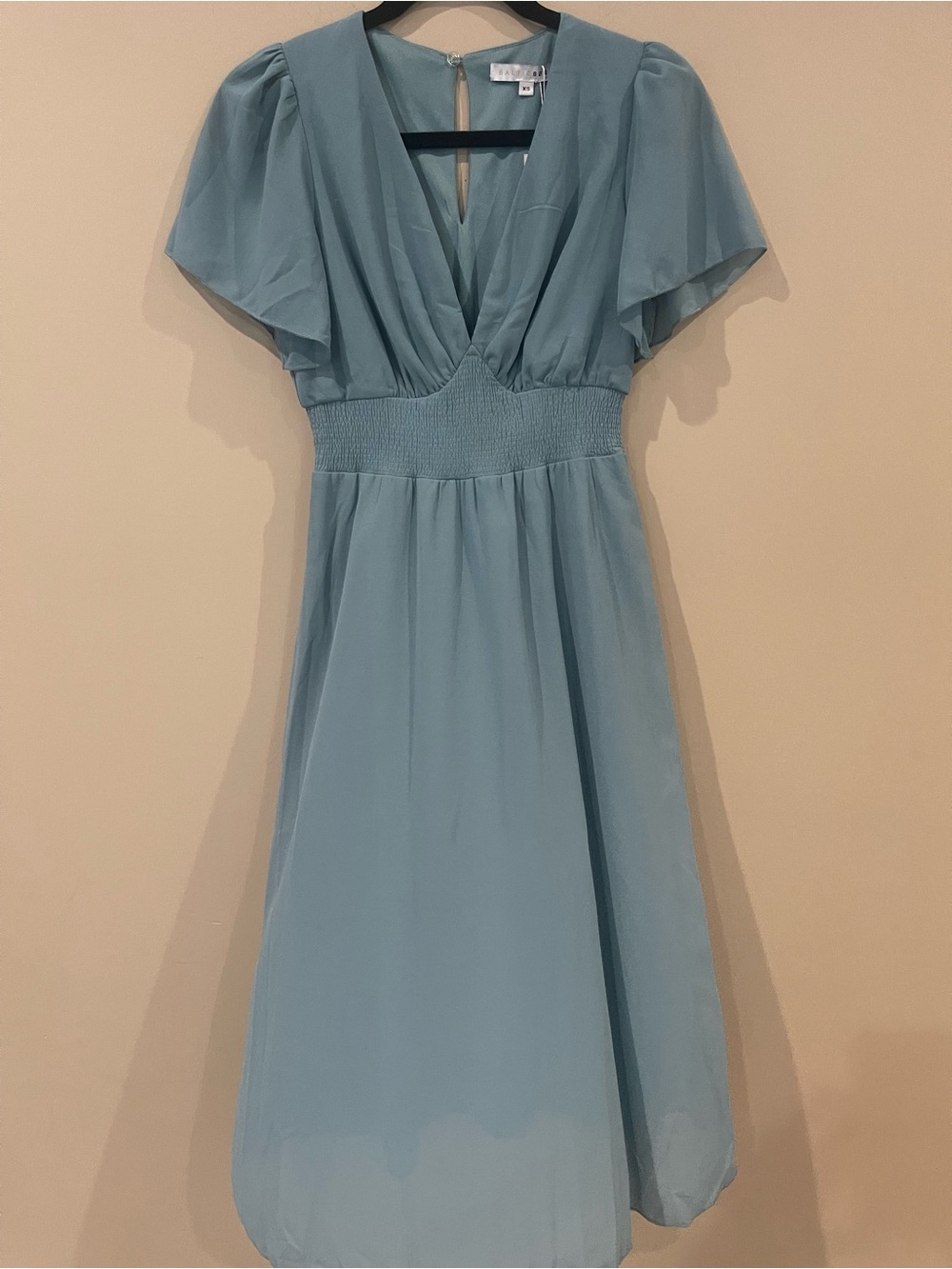 Baltic Born Soft Blue V-Neck Midi Dress